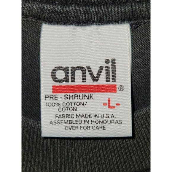 Vintage Anvil Black Heathcliff No Sweat Short Sleeve Cotton T-Shirt Adult Large - Picture 3 of 9